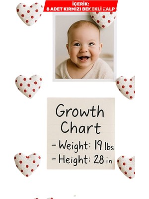 Dekoratif El Yapımı Kalpli Magnet Seti 8'li - Kırmızı Noktalı Buzdolabı Süsü| V Vanilla Concept