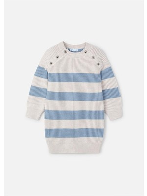 Mayoral Kız Çocuk Çizgili Triko Elbise Lacivert 4924