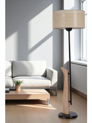 Berzan Naturel Lambader Silindir Petek Abajurlu