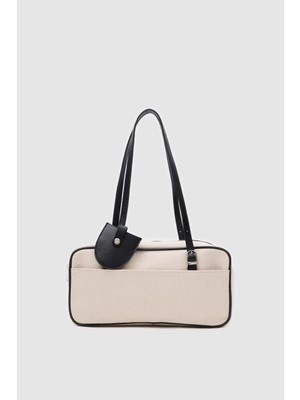 Solea Garnili Dikdörtgen Tote Çanta Siyah