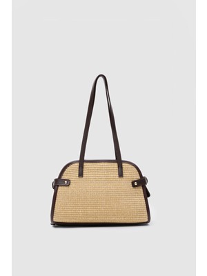 Vosges Hasır Omuz Çantası Kahverengi