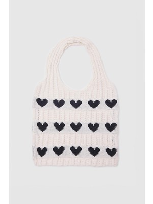 Tilda Triko Omuz Çantası Ekru