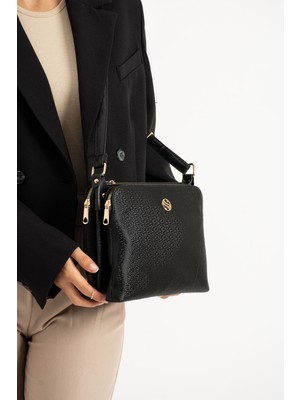 1329 Kadın 4 Bölmeli Suni Deri Ayarlanabilir Çapraz Askılı  Postacı Omuz Çantası