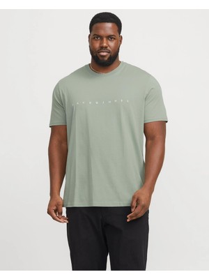 Jack&jones 12243625 Jjestar  Pamuklu On Jack&jones Buyuk Beden 0 Yaka Kısa Kol Tshırt