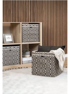 Kare Raf Uyumlu Düzenleyici Kutu ve Sepet, Kahverengi, 30X30X30 cm