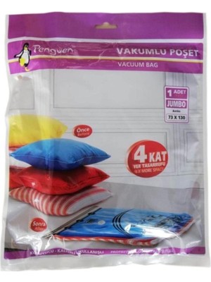 Jumbo Vakumlu Poşet Seti 2'li, 73X130 Cm, Beyaz