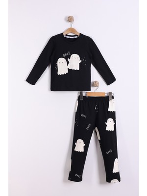 Hayeletli Unisex 2'li Alt Üst Pijama Takımı