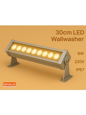 30CM 9W LED Wallwasher Günışığı 3000K| Dış Cephe, Minare, Bahçe Aydınlatma | Iç-Dış Kullanım