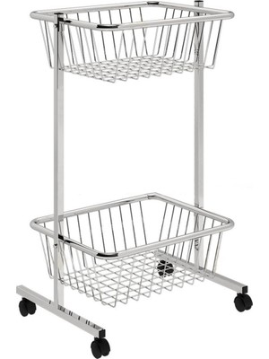 Çift Katlı Beyaz Sepet, Çok Amaçlı Saklama ve Düzenleme Için Uygun