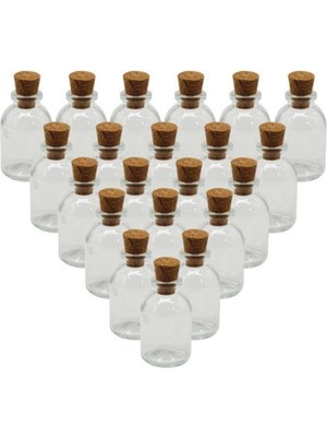 Teknotrust Turuncu Cam Şişe 25CC, Mantar Tıpalı, 30 Adet, Sağlıklı ve Şık Tasarım