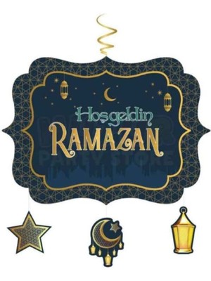Teknotrust Lacivert Ramazan Süsü, Asmalı Tavan Dekor, Hoşgeldin Ramazan Süsü