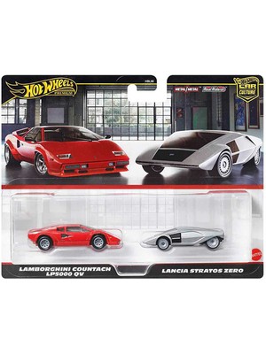 Hot Wheels Premium Car Culture 2'li Set  Lamborghini Countach LP5000 Qv & Lancia Stratos Zero (1/64)