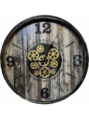 Aktif Tekerlekli Metal Fırın Boyalı Cam Duvar Saati