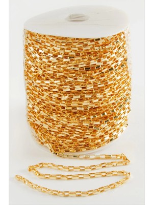 4*6 mm Sarı Renkli Kare Zincir 50 Metre