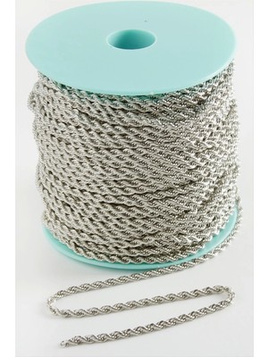 3 mm Gümüş Renkli Kuyumcu Zinciri 50 Metre