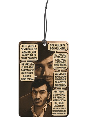 Meröka ezel Ramiz Dayı Replikleri Görselli Çift Yönlü Dekoratif Oto Kokusu ve Oto Aksesuarı