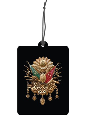 Meröka osmanlı Tuğrası Görselli Çift Yönlü Dekoratif Oto Kokusu ve Oto Aksesuarı