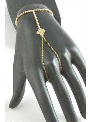 Çiçek Zirkon Taşlı Lüks Çelik Şahmeran