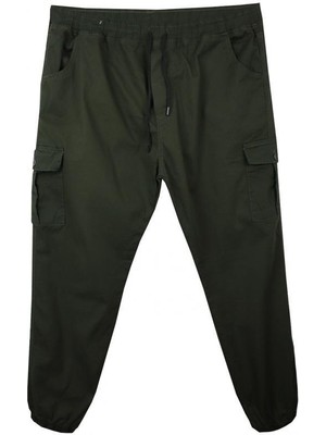 Kargo Cepli Büyük Beden Likralı Jogger Pantolon