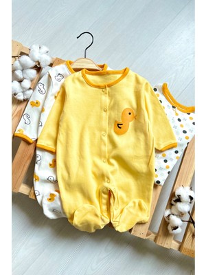 Civciv Desenli 3'lü Patikli Tulum (Kız - Erkek - Yenidoğan)