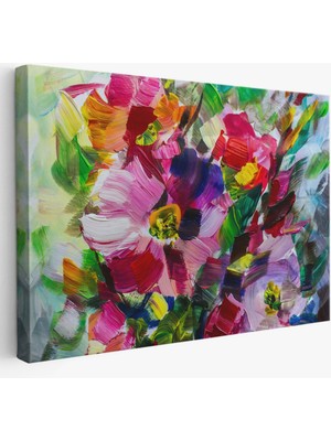 Renkli Çiçekler, Modern Dekoratif Kanvas Tablo, Duvar Dekoru 1217
