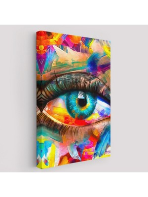 Yağlıboya Görünüm Göz Dekoratif Kanvas Tablo, Duvar Dekoru 6329