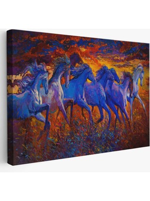 Koşan Atlar Dekoratif Kanvas Tablo, Duvar Dekoru 3725