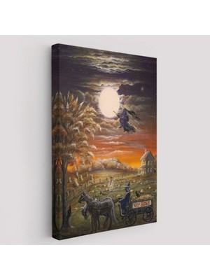 Helloven Cadılar Bayramı Temalı Dekoratif Kanvas Tablo, Duvar Dekoru 6251