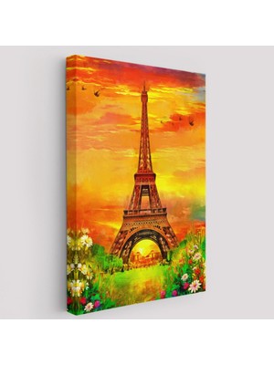 Yağlıboya Görünüm Eyfel Kulesi Manzarası Dekoratif Kanvas Tablo, Duvar Dekoru 5948