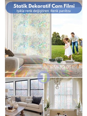 Technojet Statik Buzlu Desenli Cam Kaplama Filmi Duşa Kabin Ofis Balkon Dekorasyon Folyo 60CMX100CM