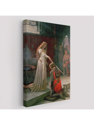 The Accolade Edmund Leighton Dekoratif Kanvas Tablo, Duvar Dekoru 6130