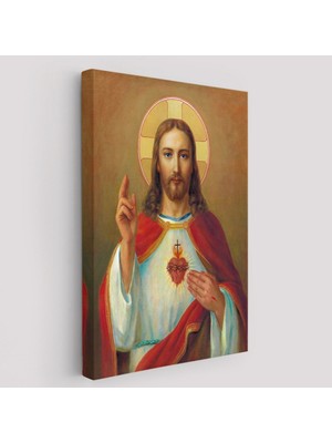 Isa'nın En Kutsal Kalbi Dekoratif Kanvas Tablo, Duvar Dekoru 6478