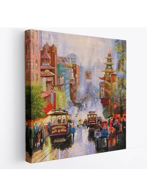 Aşağı California Sokak Dekoratif Kanvas Tablo, Duvar Dekoru 5825