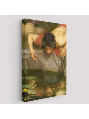 Yankı ve Nergis Eseri John William Waterhouse Dekoratif Kanvas Tablo, Duvar Dekoru 6096