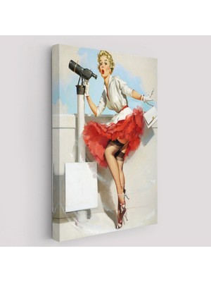 Denizci Sexy Kadın Dekoratif Kanvas Tablo, Duvar Dekoru 6434