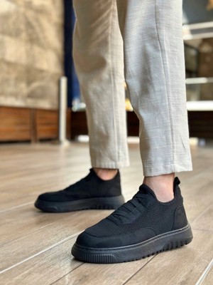 BA0911 Özel Örme Triko Deri Tozu Detaylı Günlük Spor Ayakkabı