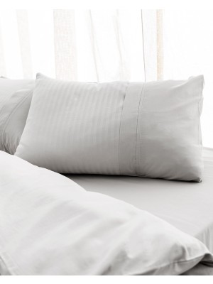 Madame Coco Adrien King Size %100 Pamuk Çizgili Kapaklı Nevresim Takımı - Gri