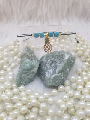 Happy Handmade -  Ayarlanabilir Bileklik/ananaslı Doğal Taşlı Bileklik/dorikalı /hediyelik Bileklik