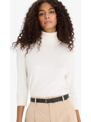 DeFacto Regular Fit Balıkçı Yaka Yarım Kol Basic Düz Triko Kazak U8280AZ25AU