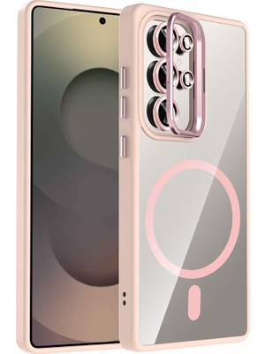 Samsung Galaxy S25 Ultra Kılıf Standlı ve Kamera Lens Hediyeli Kablosuz Şarj Özellikli Etro Kapak