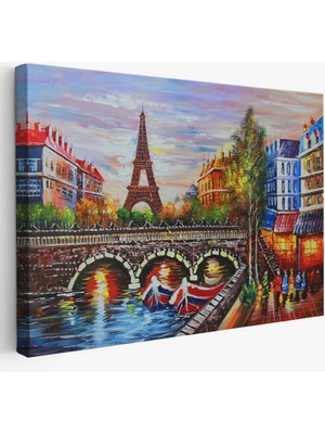 SONIKON LINE Eyfel Kulesi Paris, Modern Dekoratif Kanvas Tablo, Duvar Dekoru 1232