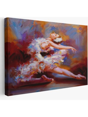 SONIKON LINE Yağlıboya Görünümlü Balerin Kadın Dekoratif Kanvas Tablo, Duvar Dekoru 5026