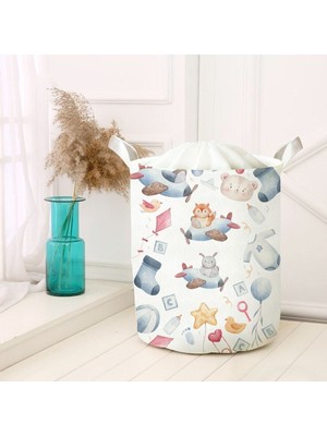 Çok Renkli Dijital Baskılı Çok Amaçlı Sepet Tekli Set 40024, Şık ve Kullanışlı.