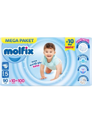 Molfix Bebek Bezi 3D 5 Beden Junior 11-18 Kg 100lü Mega Paket