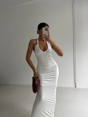 Maverıck Aksesuar Detaylı Uzun Elbise