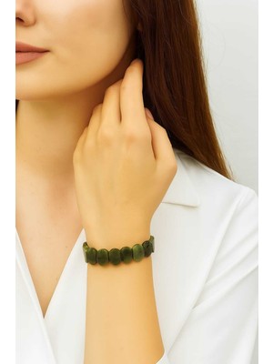 Yeşim Taşı Roleks Oval Kristal Kesim Bileklik