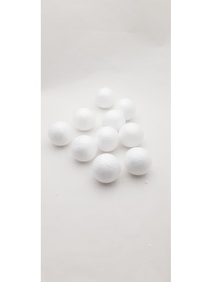 Teknotrust Beyaz 4 cm Çapında 10 Adet Strafor Köpük Küre Seti