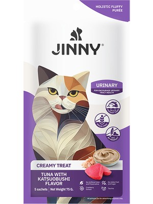 Jinny Ton Balıklı Creamy Kedi Ödülü 5X15 gr Tüm Yaş Grupları İçin Üriner Destekleyici