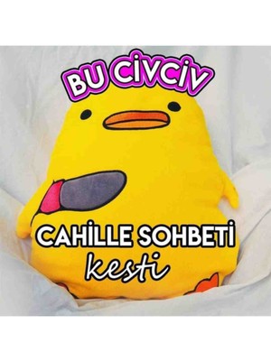 Belalı Civciv Minnoş Peluş Yastık Tatlı Ama Tehlikeli Görünümüyle Yumoş Sevimli Sarılmalık Oyuncak