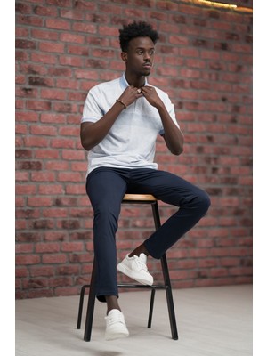 Advante Regular Fit Likralı Çizgili Polo Yaka T-Shirt